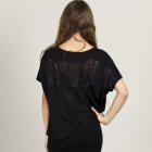 SAMSØE SAMSØE - SORT T-SHIRT I MØNSTRET STOF