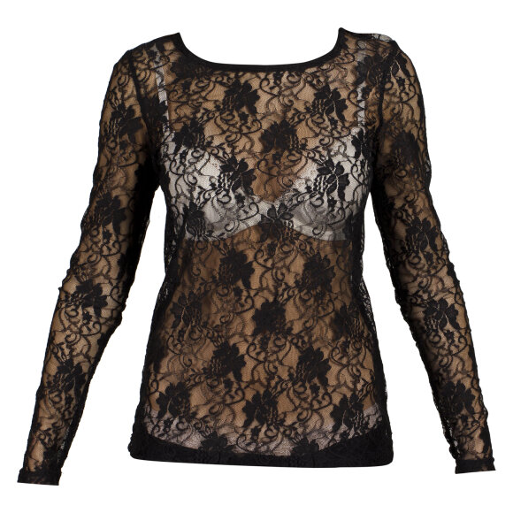 JUST FEMALE - SORT BLONDE BLUSE