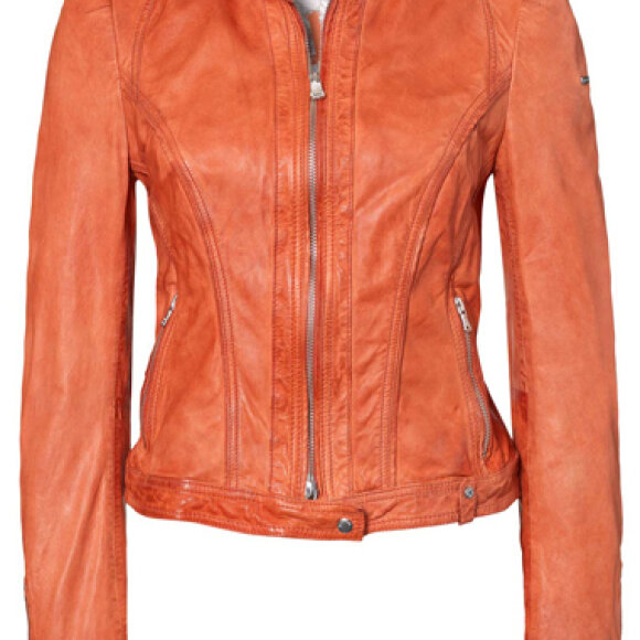 ORANGE LÆDERJAKKE