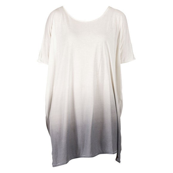 JUST FEMALE - OFF WHITE/GRÅ OVERSIZE BLOUSE