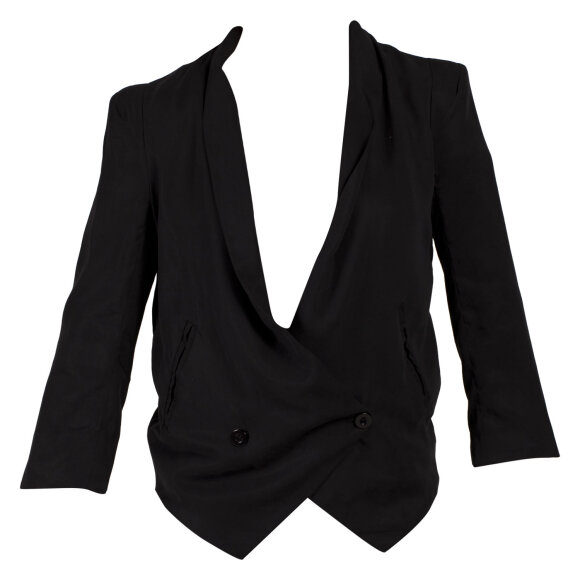 JUST FEMALE - SORT BLAZER M. SKULDERPUDER