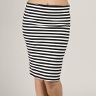 JUST FEMALE - SORT/HVID STRIBET NEDERDEL