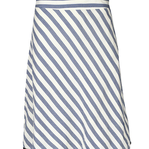 MADS NØRGAARD - MADS NØRGAARD-STEFFY CREPE STRIPE-BLÅ/HVID STRIBET NEDERDEL