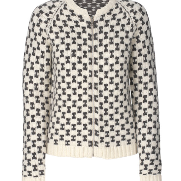 MADS NØRGAARD - MADS NØRGAARD-NORWAY KELKA-GRÅ/RÅHVID CARDIGAN M. LYNLÅS