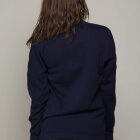 MADS NØRGAARD - HERRE-WOOL KLEMENS ZIP KONTRAST-NAVY SØMANDSSTRIK M. ORANGE