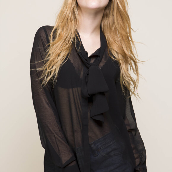 SECOND FEMALE-QUOTE SHIRT-SORT SKJORTE M. BÅND V. KRAVEN
