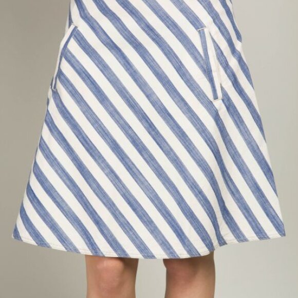 MADS NØRGAARD - MADS NØRGAARD-CANVAS STRIPE STELLY NEDERDEL MED STRIBER
