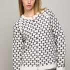 MADS NØRGAARD - MADS NØRGAARD-NORWAY KELKA-GRÅ/RÅHVID CARDIGAN M. LYNLÅS