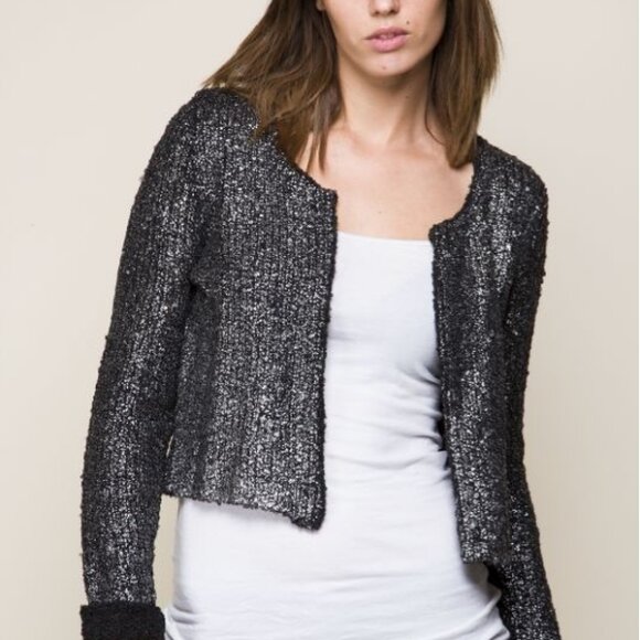 JUST FEMALE - JUST FEMALE-ELIAT-SØLV CARDIGAN
