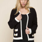 FREEQUENT - CARDIGAN MED GULD KNAPPER