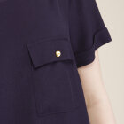 BLUSE M/LOMMER M/GULDKNAP