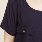 BLUSE M/LOMMER M/GULDKNAP