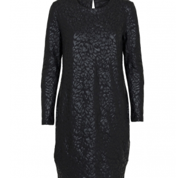 JUST FEMALE - TOVA DRESS - SORT KJOLE MED DYREPRINT