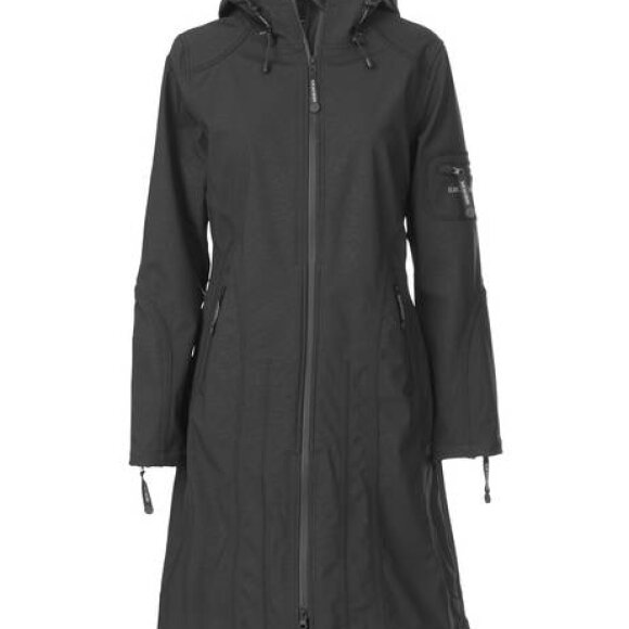 ILSE JACOBSEN - RAIN06-SORT  SOFTSHELL FRAKKE