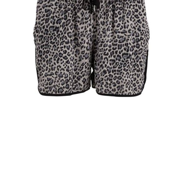 SAINT TROPEZ - SORT LEOPARD PRINTET SHORTS