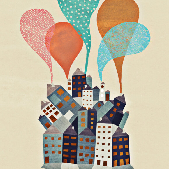 MICHELLE CARLSLUND - MY CITY 30X40 ILLUSTRATION