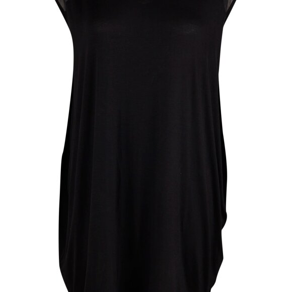 SAINT TROPEZ - SORT CHIFFON OVERSIZE KJOLE