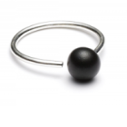 LOUISE KRAGH - ÅBEN RHODINERET RING, PERLE