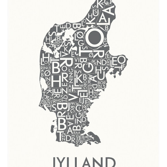 KORTKARTELLET - JYLLAND - KOKSGRÅ - 50X70 CM