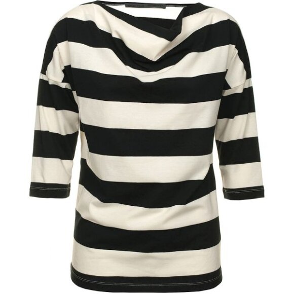ONE TWO LUXZUZ - SORT/HVID STRIBET T-SHIRT
