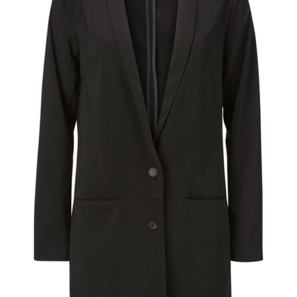 TERRENCE MØRKEBLÅ LANG BLAZER