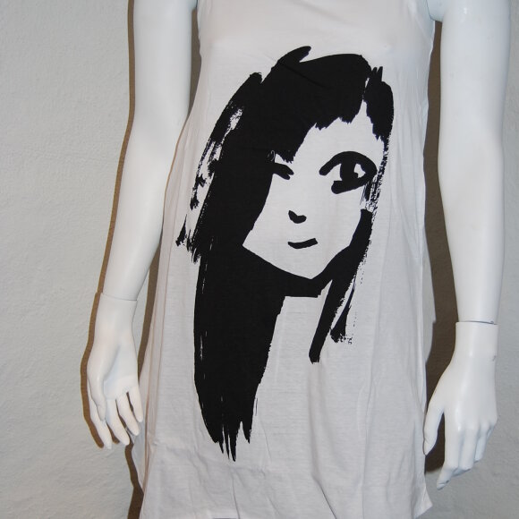 LANG HVID TOP M. PRINT