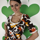 MARGOT BY MWM - BLOMSTRET KJOLE I BRUN & GUL