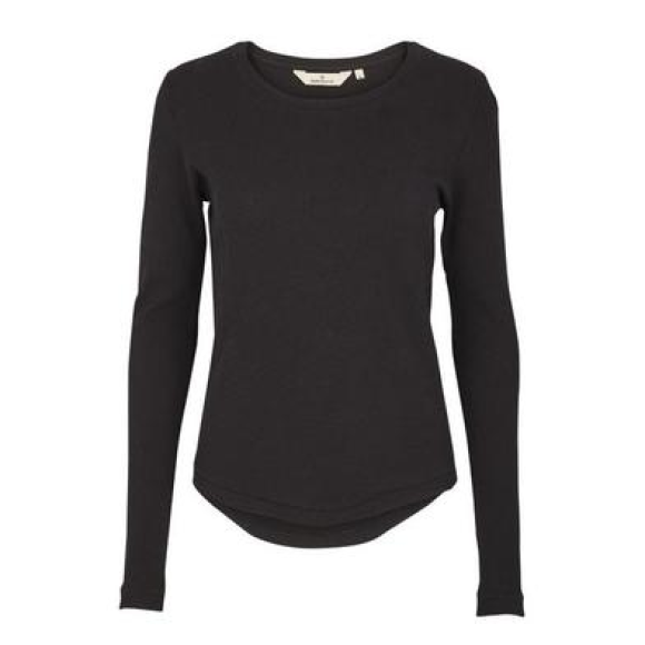 BASIC APPAREL - LANGÆRMET T-SHIRT MØRKBLÅ