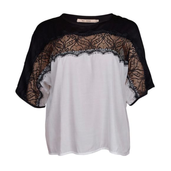 RUE de FEMME - SORT/HVID TOP M. BLONDE