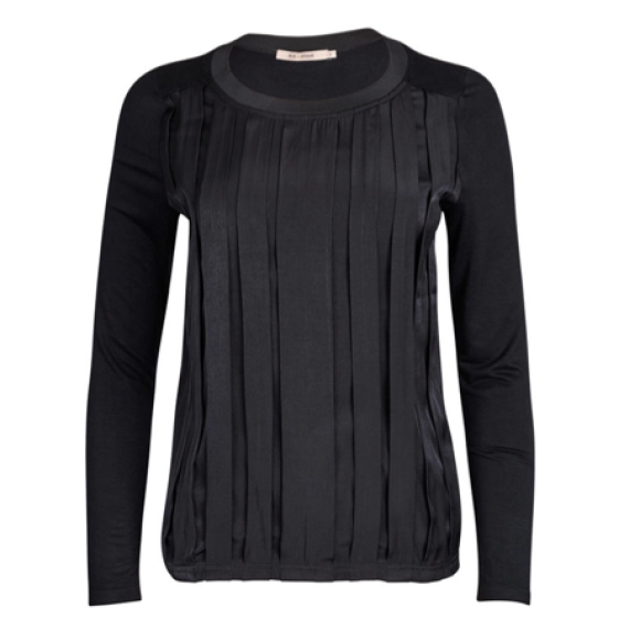 RUE de FEMME - SORT PLISSERET BLUSE