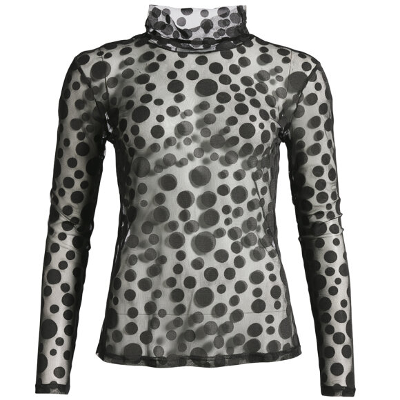CO COUTURE - DOT MESH BLUSE I SORT