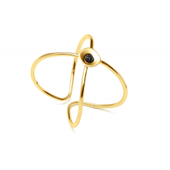 LOUISE KRAGH - RING M SORT DIAMANT