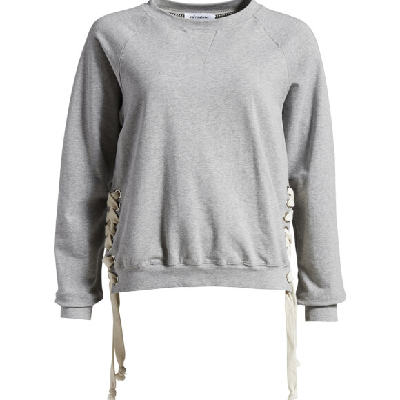 CO COUTURE - SWEATSHIRT GRÅ M SNØRE