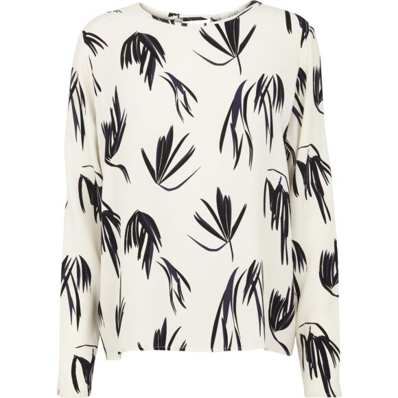 JUST FEMALE - CREME LANGÆRMET BLUSE