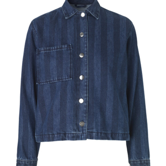 MADS NØRGAARD - SHIRLEY STRIBET DENIM JAKKE