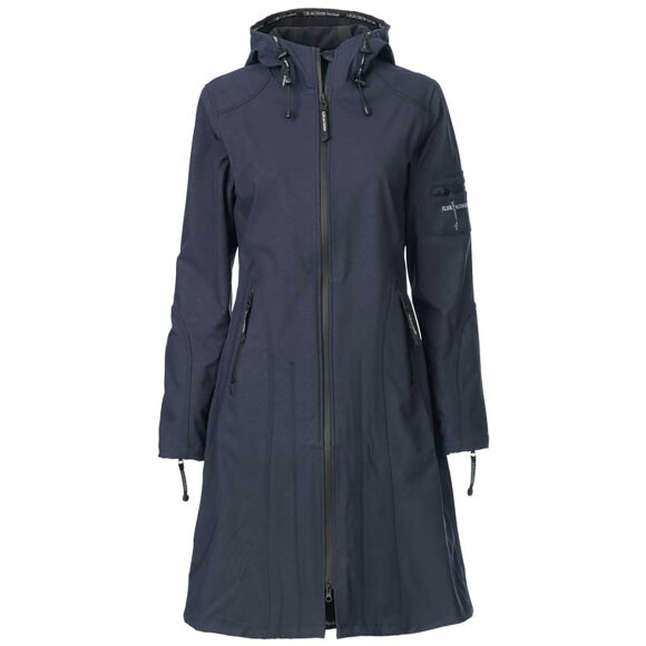ILSE JACOBSEN - RAIN06_01-NAVYBLÅ LANG SOFTSHELLJAKKE