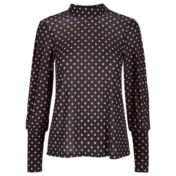 Y.A.S - NAVY YASSPOT PRIKKET BLUSE