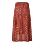 LOLLYS LAUNDRY - COKKO SKIRT RUSTRØD M GULDPRIK