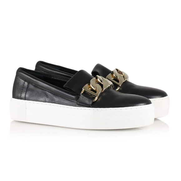 BILLI BI - SORT NAPPA SNEAKERS M GULDLÆNK