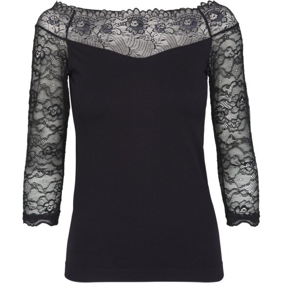 MINUS - SORT VANESSA BLUSE M 3/4 ÆRME