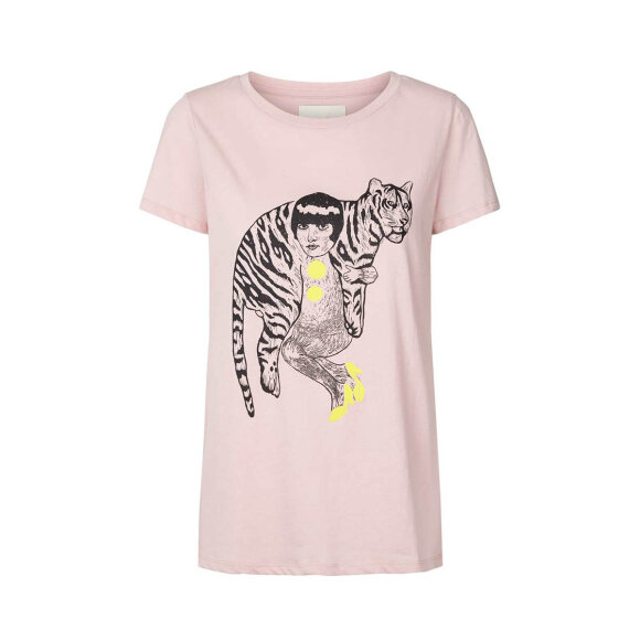 LOLLYS LAUNDRY - ROSA T-SHIRT MED PRINT