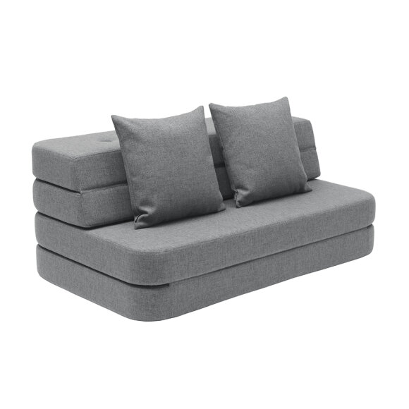 BY KLIPKLAP - KK 3 fold sofa XL soft - Blue grey w. grey