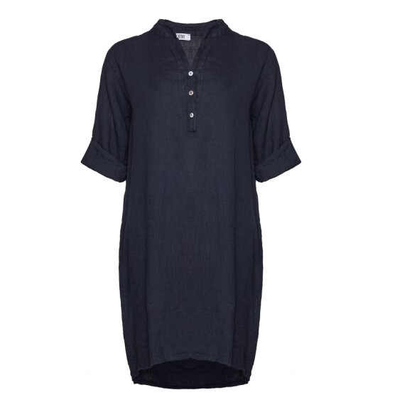 TIFFANY - Long Shirt, Navy, Linen