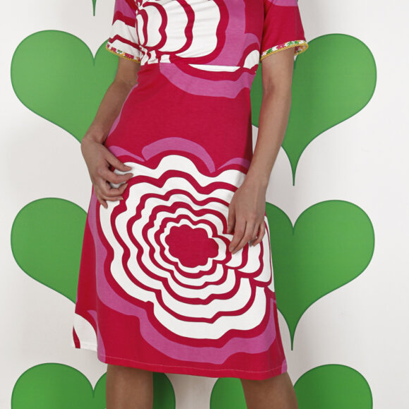 MARGOT BY MWM - PINK KJOLE M.HVID BLOMST