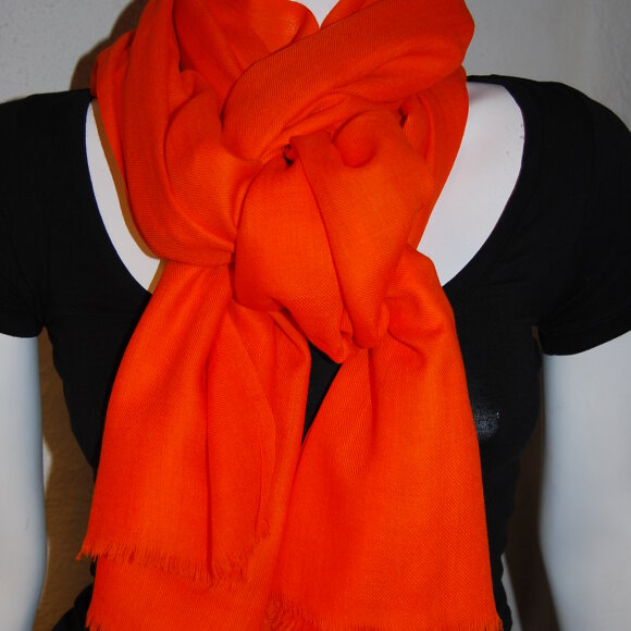 ORANGE TØRKLÆDE ULD-SILKE