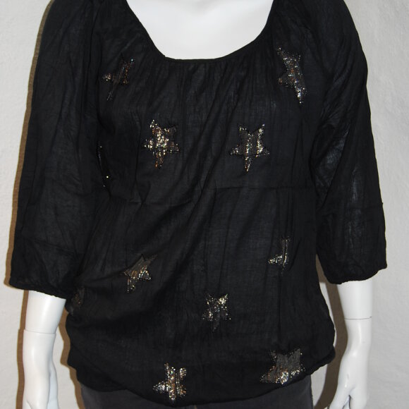 SORT BLUSE M. STJERNER