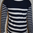 MADS NØRGAARD - NAVY/ECRU STRIBET BLUSE