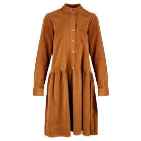 TIFFANY - SHORT DRESS, CORDUROY - TABACC