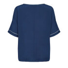 MOS MOSH - PALMA CONTRAST BLOUSE D. BLUE