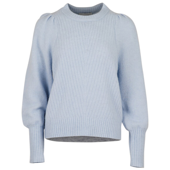 NEO NOIR - LIGHT BLUE KELSEY KNIT BLOUSE